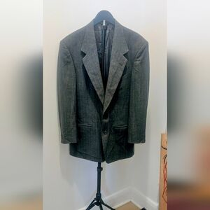 Pierre Cardin Charcoal Blazer Men's Size 44 Pinstripe